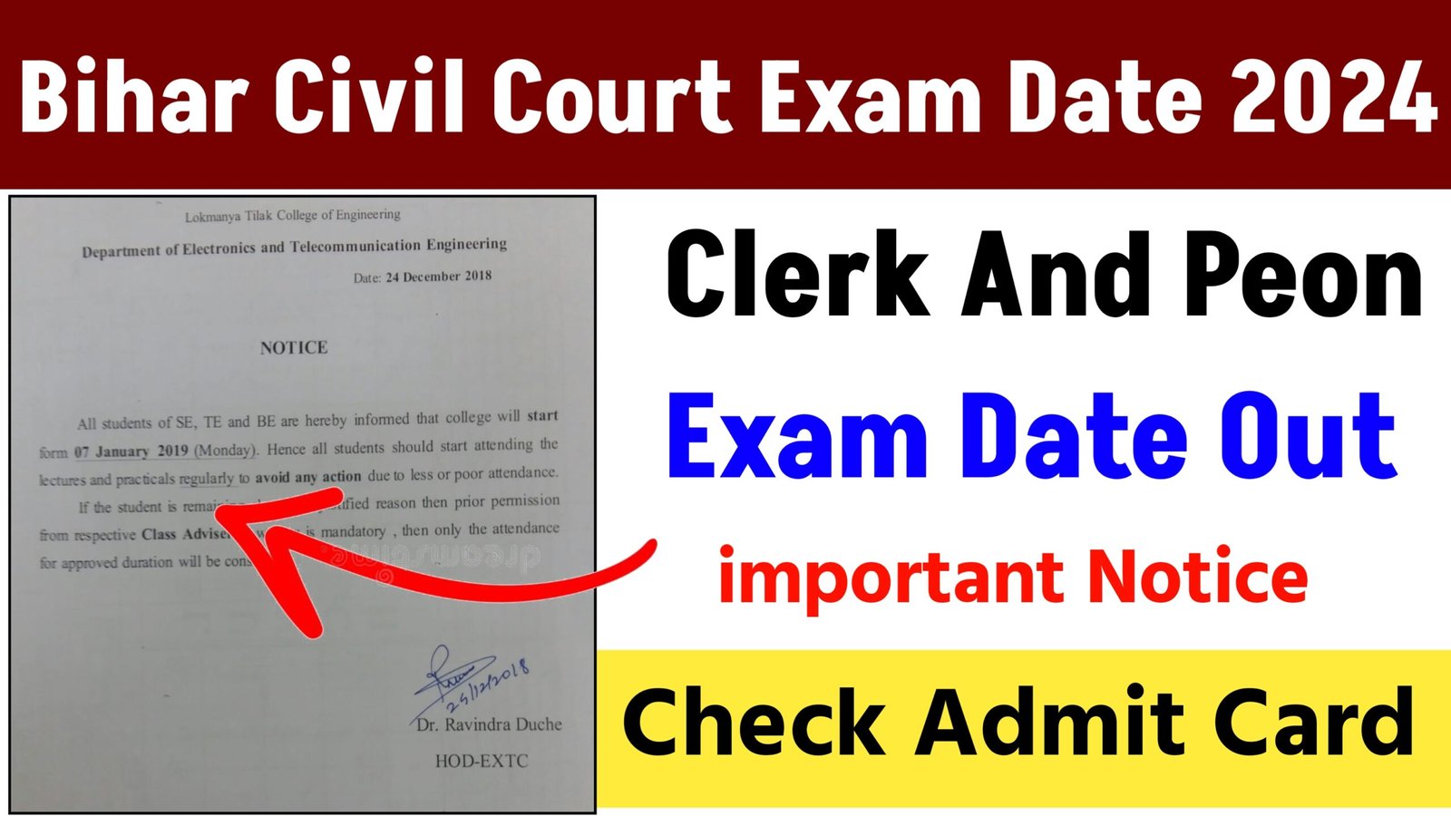 Bihar Civil Court Exam Date 2024