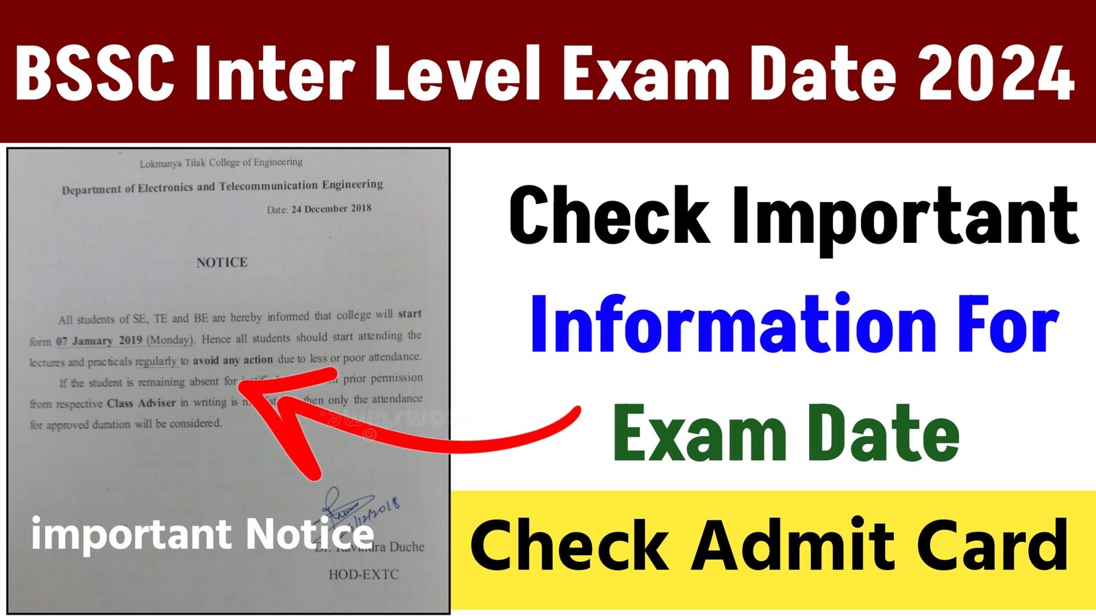 BSSC Inter Level Exam Date 2024